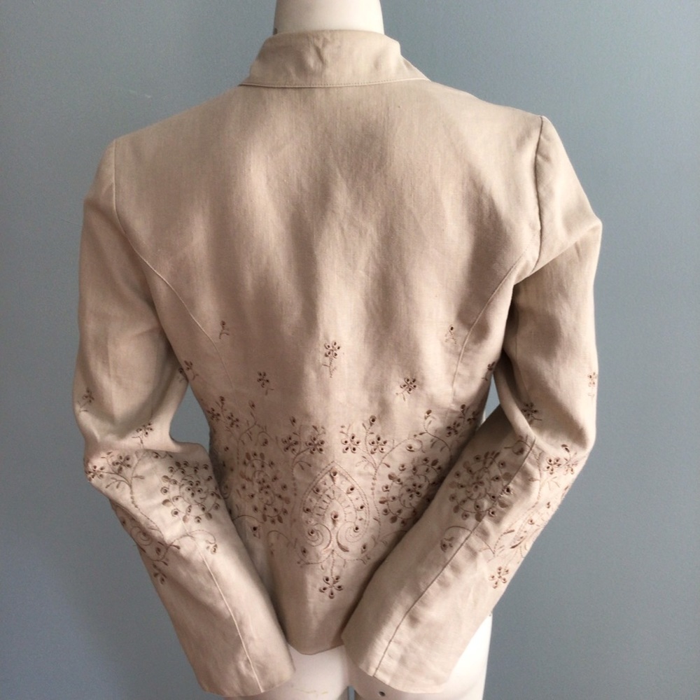 Carole Little Beige Linen Jacket - Picture 9 of 10
